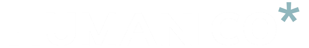 The word "HUMANICO" is written in bold, white capital letters on a black background, with a light blue six-pointed asterisk symbol to the upper right of the letter "O". | Humanico Workforce Intelligence Software